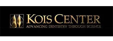Kois Center Logo – Advancing Dentistry Through Science - Kirkland Dental Kois Center official logo with gold text and tagline "Advancing Dentistry Through Science" on a black background - Kirkland Dental